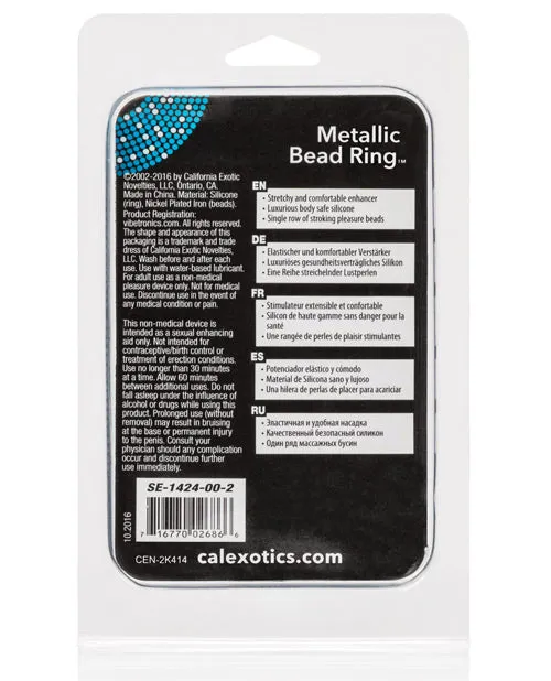 Metallic Bead Ring Clear California Exotic Novelties Male Sex Toys