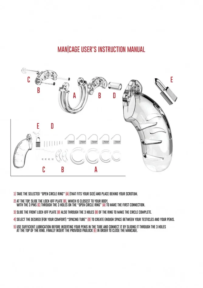 Model 03 Chastity 45 Cock Cage Transparent Shots ManCage Male Sex Toys
