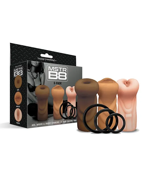 MSTR B8 Stroker Set wCRings Assorted Pack of 3 Global Novelties LLC Male Sex Toys