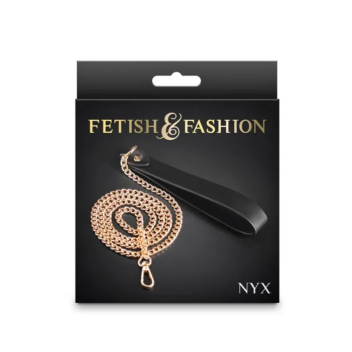 NS Novelties Anal Fetish Fashion Nyx Leash BlackGold Leash