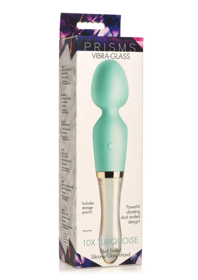 Prisms Prisms VibraGlass 10x Dual End Rechargeable Silicone Glass Wand Dildos