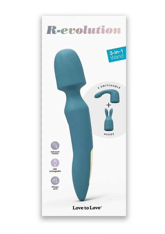 REvolution Rechargeable Silicone Rabbit Vibrator Teal Me Love to Love Female Sex Toys