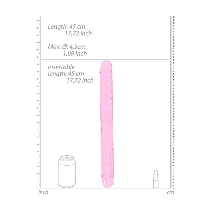 REALROCK 45 cm Double Dong Pink Pink 45 cm 18 Double Dong Shots Toys Dildos