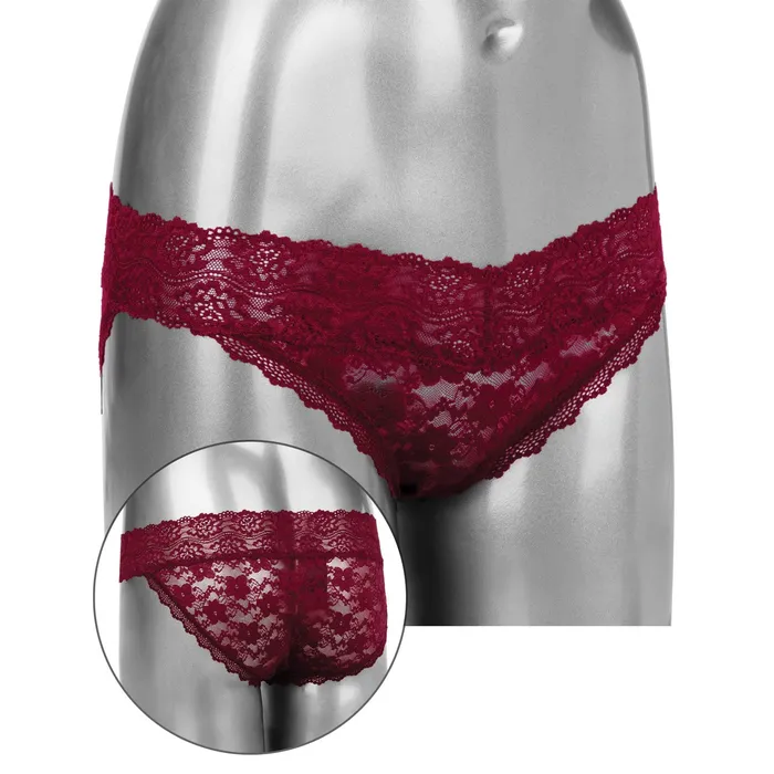 Remote Control Lace Panty Set S M Burgundy CalExotics Female Sex Toys