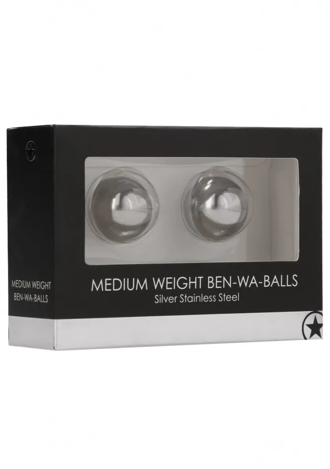 Shots Ouch Medium Weight BenWaBalls Silver Dildos