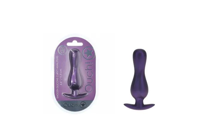 Shots Toys Anal OUCH Curvy Anal Plug Metallic Purple 117 cm Butt Plug