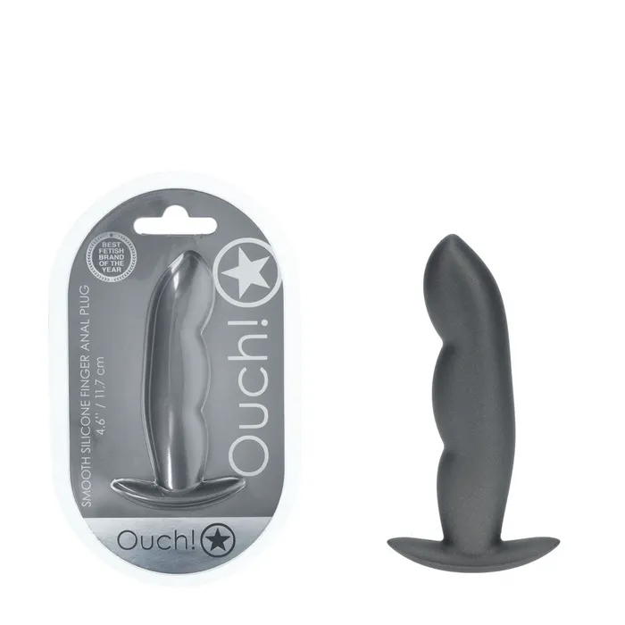 Shots Toys Anal OUCH Finger Anal Plug Gun Metal Grey 117 cm Butt Plug