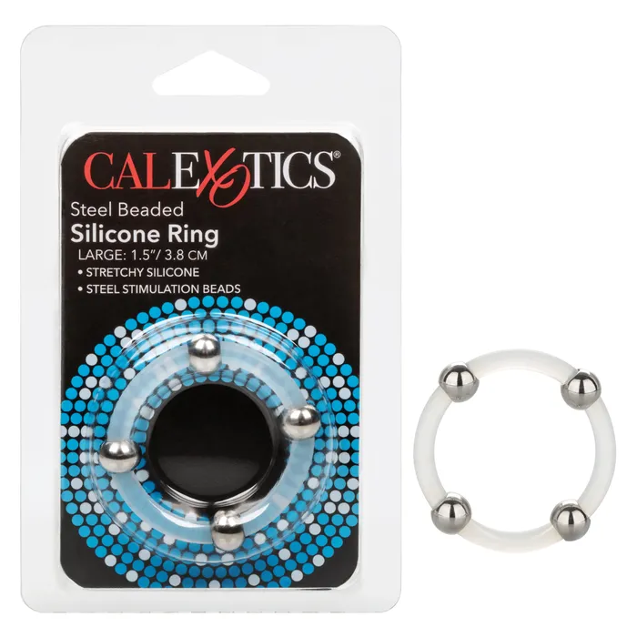 Steel Beaded Silicone Ring Large California Exotic Male Sex Toys