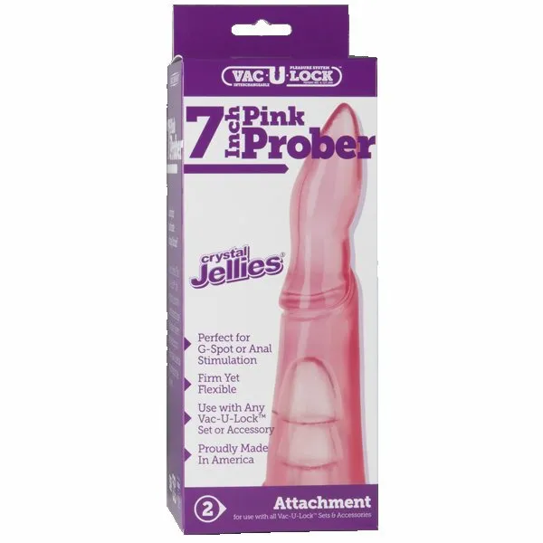 VacULock Crystal Jellie Prober Pink VacULock Dildos