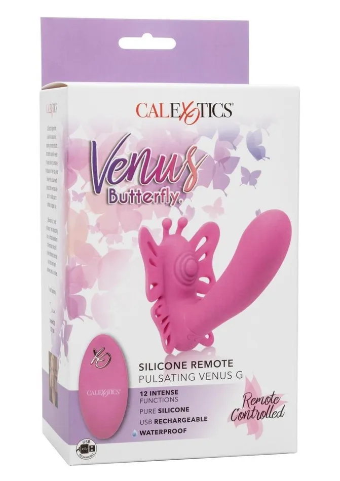 Venus Butterfly Pulsating Venus G Silicone Rechargeable StrapOn with Remote Control Venus Butterfly Female Sex Toys