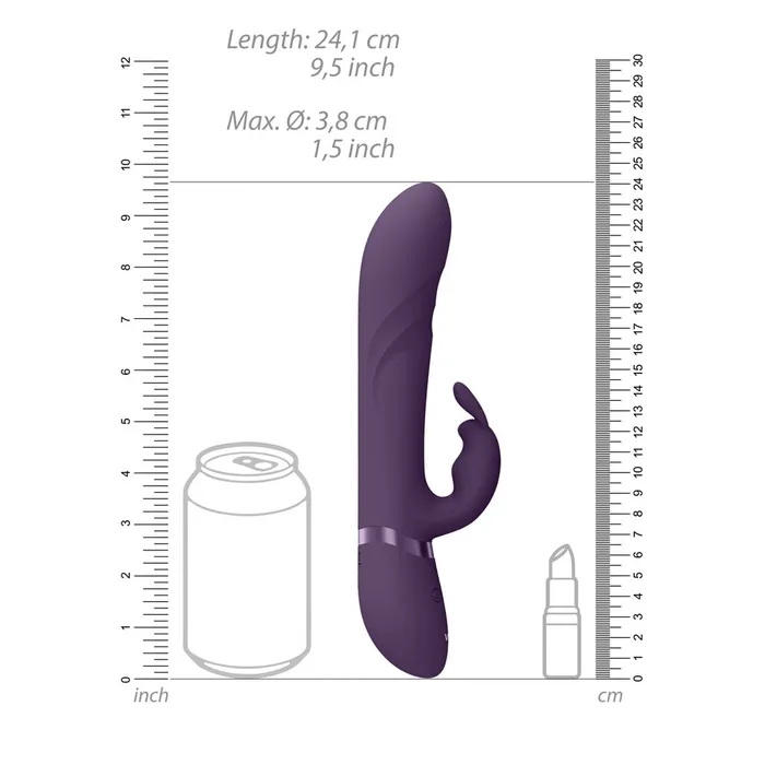 VIVE Nari Purple 241 cm USB Rechargeable Rabbit Vibrator Shots Toys Vibrators