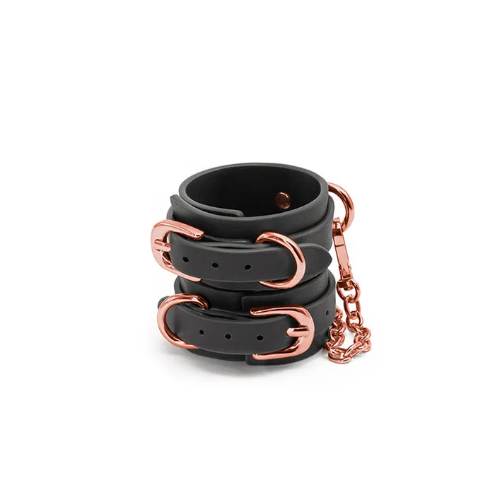 Bondage Couture Wrist Cuffs Black nsnovelties Restraints