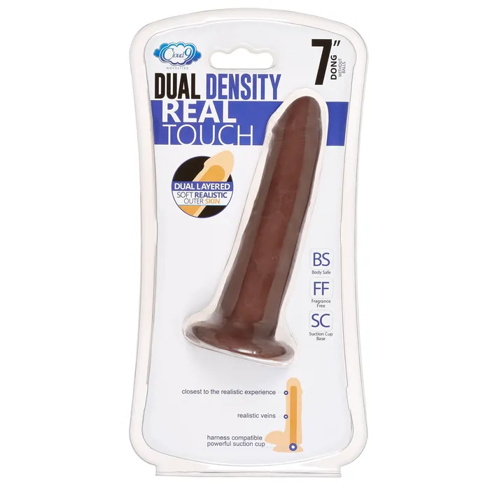 Cloud 9 Dual Density Dildo Touch 7in W No Balls Brown Cloud 9 Novelties Dildos