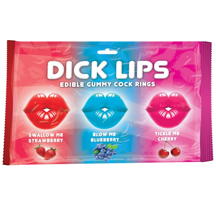 Dick Lips Gummy Cock Rings Assorted 3pk HOTT PRODUCTS Dildos