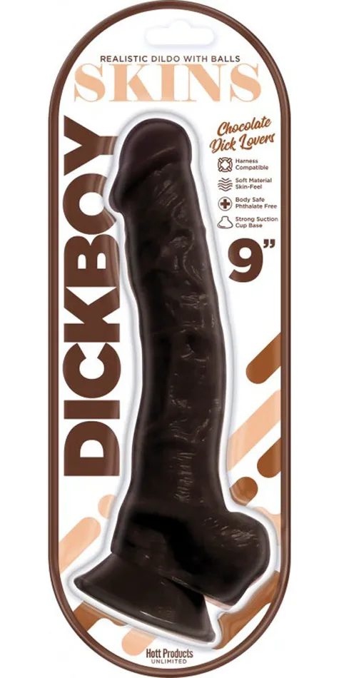 Dildos Hott Products Dickboy Skins Dildo With Balls 9 Inch Chocolate Dick Lovers