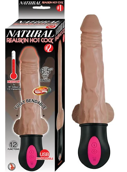 Dildos Nasstoys Natural Realskin Hot Cock 2 Brown Vibrating Dildo