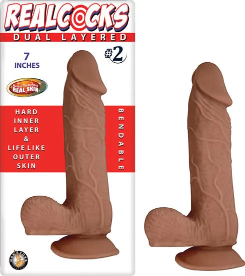 Dildos Real Cocks Dual Layered 2 Brown 7 Nasstoys