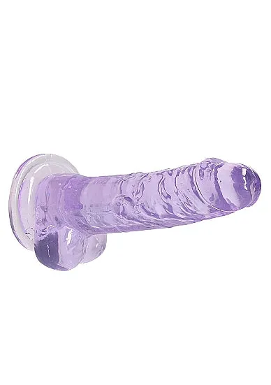 Dildos Realrock 7in Realistic Dildo W Balls Clear Purple SHOTS AMERICA