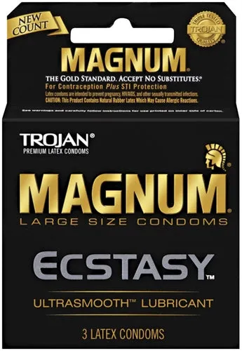 Enhancers Trojan Magnum Ecstasy 3 Pack Trojan Condoms