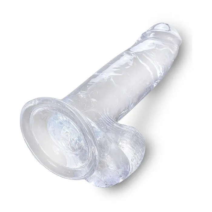 HON Dildos King Cock 7inch Dildo with Scrotum Clear