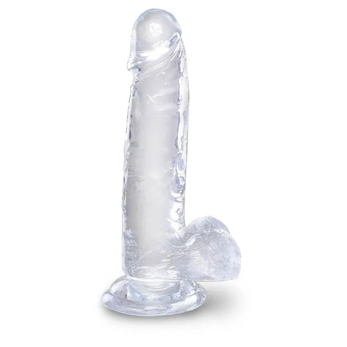 HON Dildos King Cock 7inch Dildo with Scrotum Clear