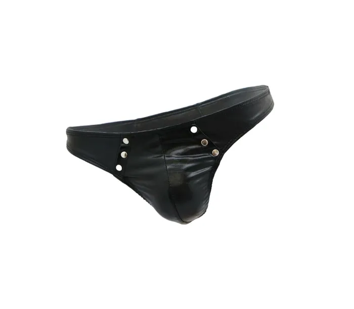 LOVE IN LEATHER Vibrators Love in Leather Wet Look Studded Thong