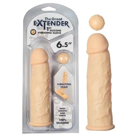 Nasstoys Female Sex Toys The Great Extender 1st Silicone Vibrating Sleeve 65 In Flesh