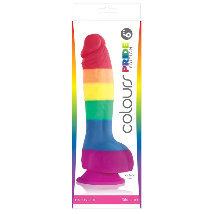 NS Novelties Dildos Colours Pride Edition 6 Inch Realistic Silicone Dildo With Balls