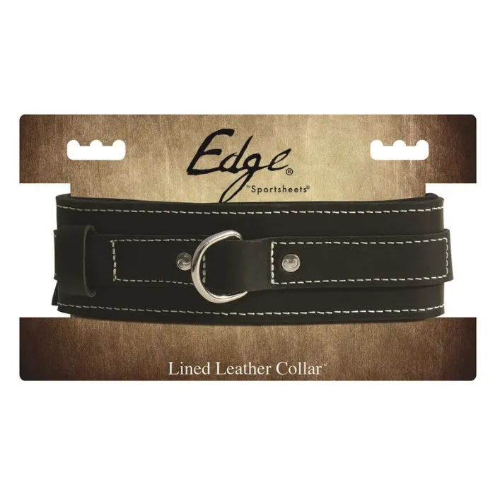 Restraints CRE Edge Lined Leather Collar Black