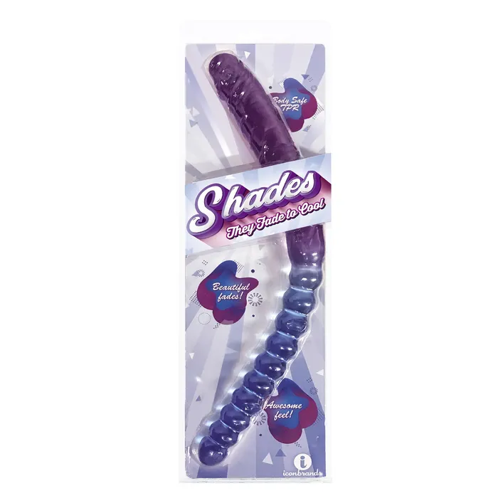 Shade 17 Inch Double Dong Violet and Blue Icon Brands Dildos