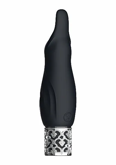 SHOTS AMERICA Female Sex Toys Royal Gems Sparkle Black Rechargeable Silicone Bullet