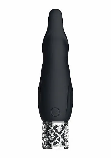 SHOTS AMERICA Female Sex Toys Royal Gems Sparkle Black Rechargeable Silicone Bullet