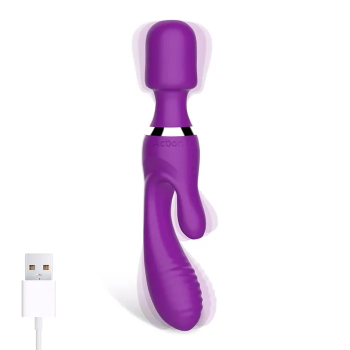 Vibratore Rabbit Bacchetta Wand 2 in 1 con 3 MOTORI INDIPENDENTI sex toys donna ricaricabile ACTION Vibrators