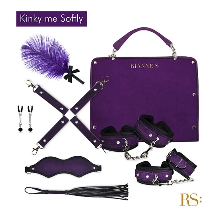 Vibrators ENT Rianne S Kinky Me Softly Purple Hand Bag Kit 7pc