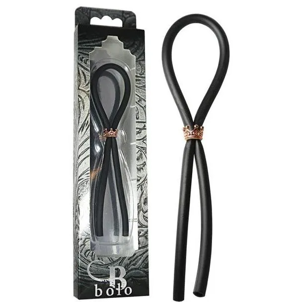 Adams Toy Box Male Sex Toys Bolo Silicone Lasso with Rose Gold Crown Slider Ring Adams Toy Box Male Sex Toys Bolo Silicone Lasso with Rose Gold Crown Slider Ring