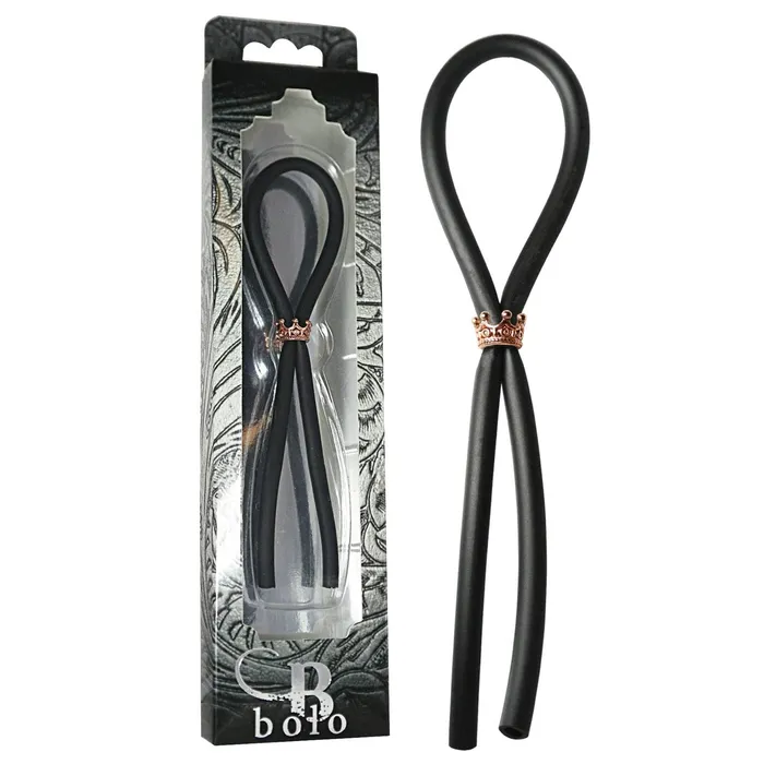 Adams Toy Box Male Sex Toys Bolo Silicone Lasso with Rose Gold Crown Slider Ring