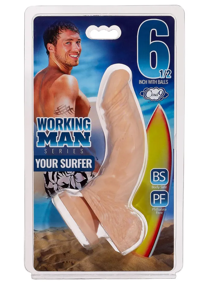 Cloud 9 Novelties Dildos Cloud 9 Working Man 65 Inch With Balls Your Surfer Light