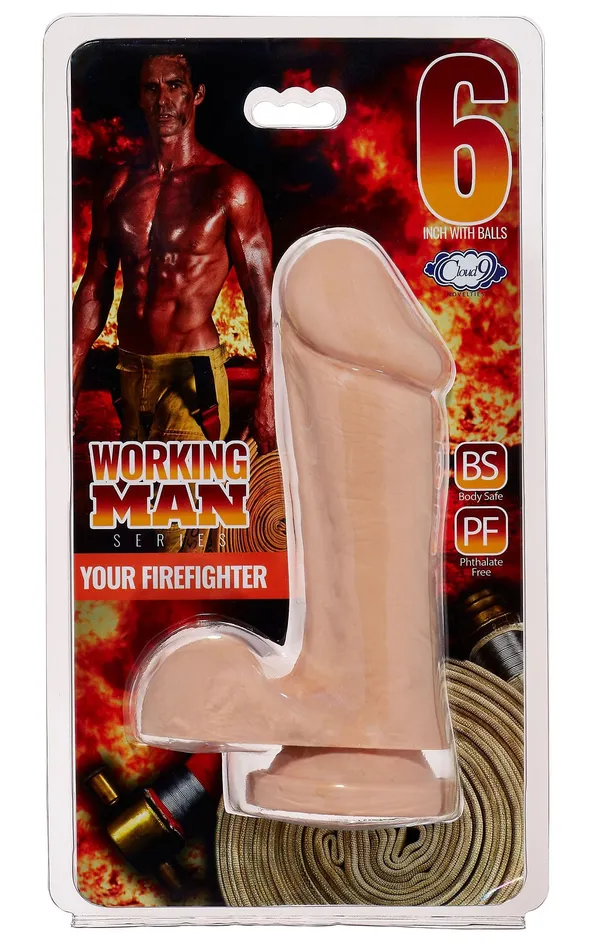 Dildos Cloud 9 Novelties Cloud 9 Working Man 6 Inch With Balls Your Firefighter Light