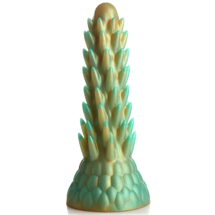 Dildos XR Brands Creature Cocks Stegosaurus Spiky Reptile Silicone Dildo Green