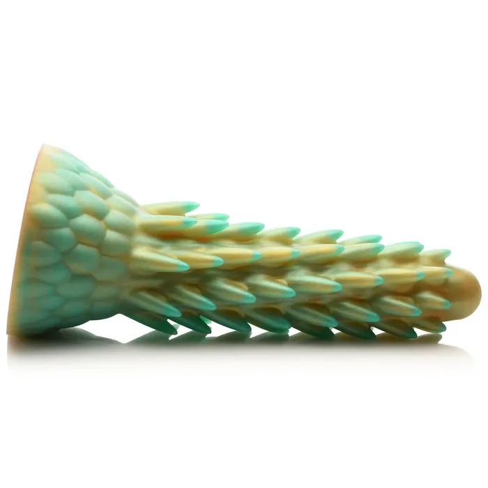 Dildos XR Brands Creature Cocks Stegosaurus Spiky Reptile Silicone Dildo Green