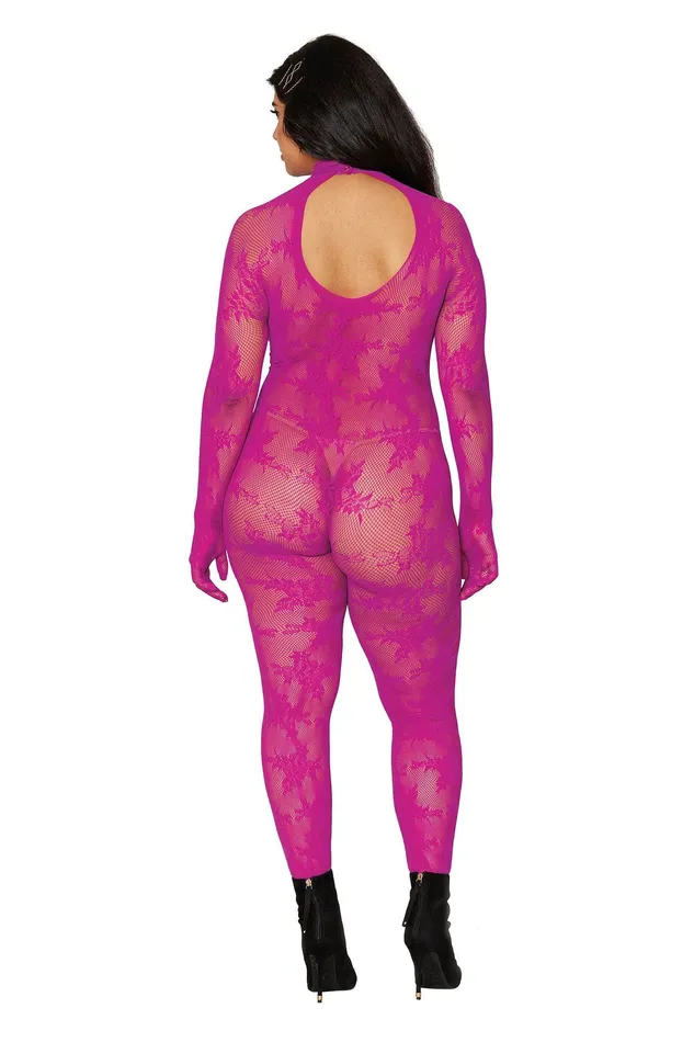 Female Sex Toys Dreamgirl Bodystocking With Finger Gloves Queen Size Azalea