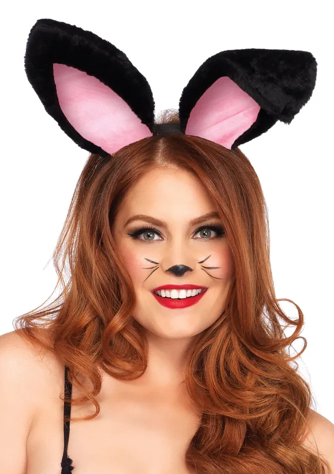 Leg Avenue Vibrators Plush Bunny Ears Black