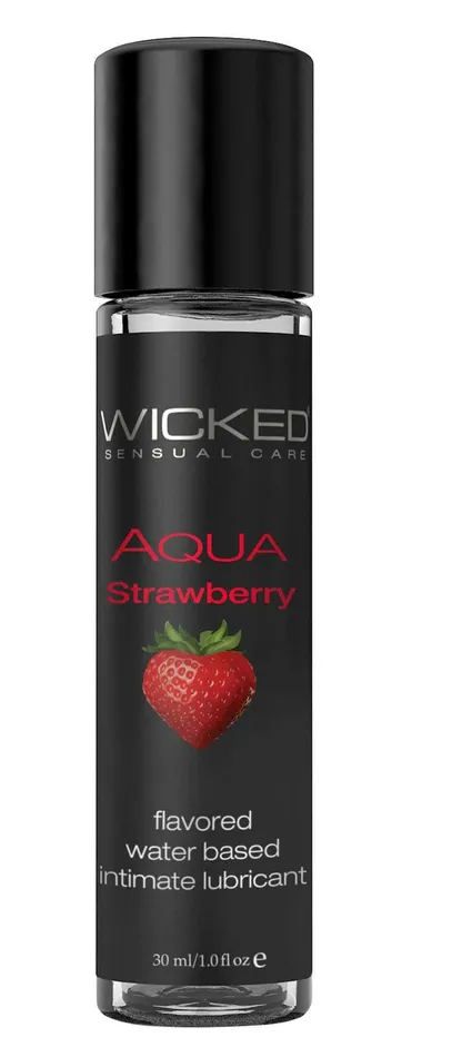 Lubricants Wicked Sensual Care Aqua Strawberry WaterBased Lubricant 1 Oz