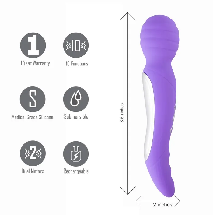 Maia Toys Vibrators Zoe Twisty Dual Vibrating Pleasure Wand Purple