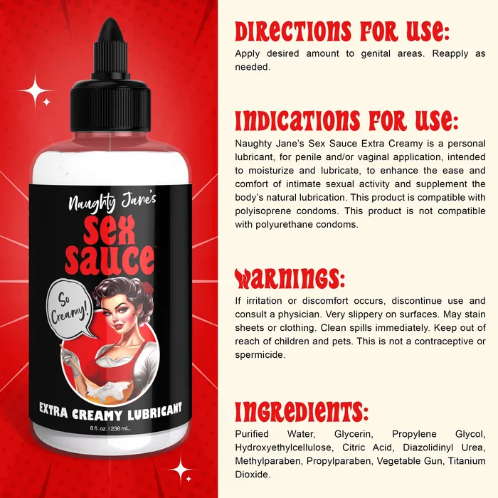 Naughty Janes Sex Sauce Extra Creamy Lubricant 8 Oz XR Naughty Janes Male Sex Toys Naughty Janes Sex Sauce Extra Creamy Lubricant 8 Oz XR Naughty Janes Male Sex Toys