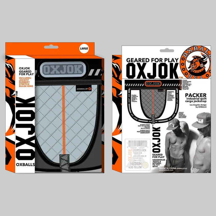 Packer Industrial Quilted Cargo Strapjock Mist Heather Medium OXJok Male Sex Toys Packer Industrial Quilted Cargo Strapjock Mist Heather Medium OXJok Male Sex Toys