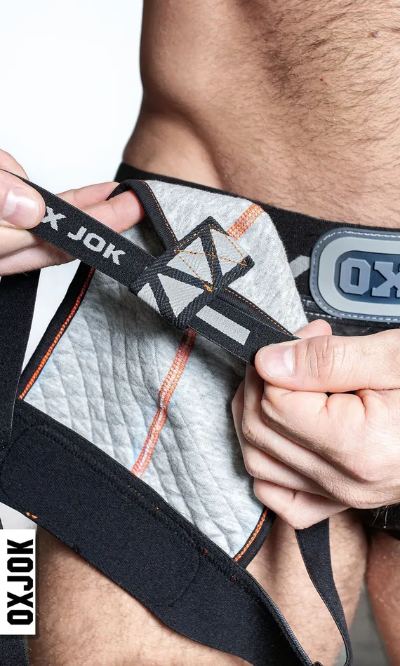 Packer Industrial Quilted Cargo Strapjock Mist Heather Medium OXJok Male Sex Toys Packer Industrial Quilted Cargo Strapjock Mist Heather Medium OXJok Male Sex Toys