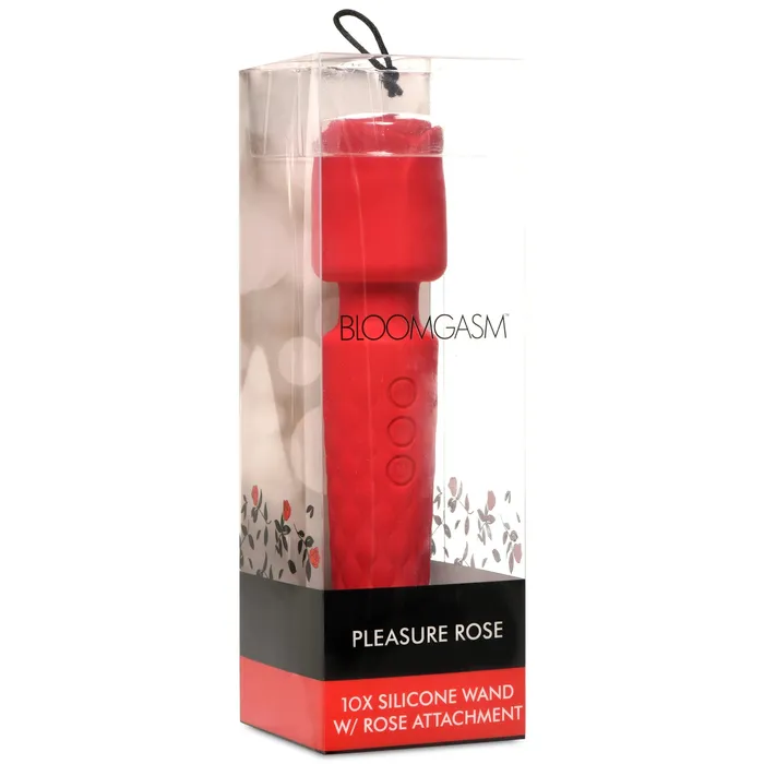 Pleasure Rose 10x Silicone Wand With Rose Attachment Red XR Brands inmi Vibrators