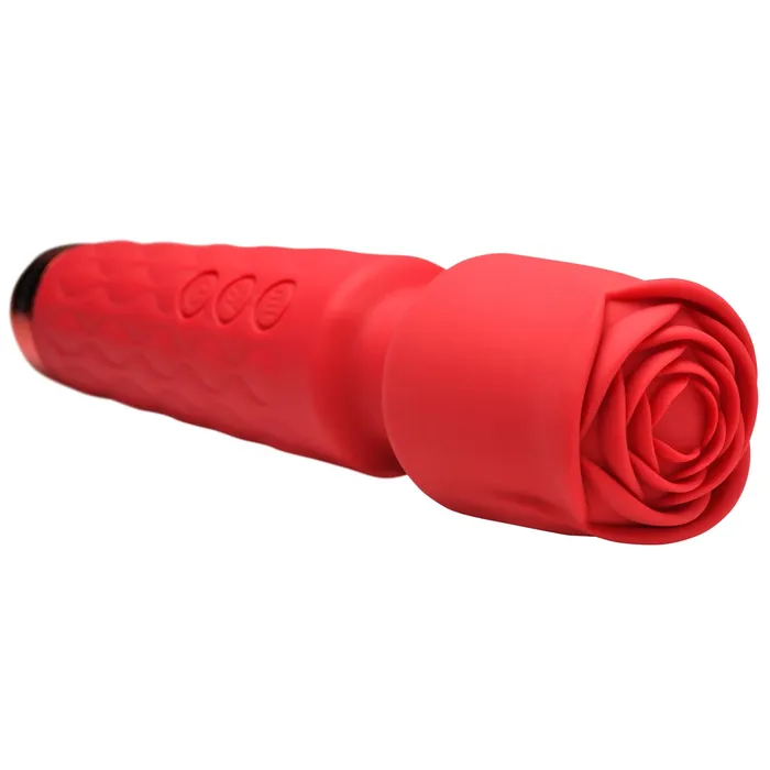 Pleasure Rose 10x Silicone Wand With Rose Attachment Red XR Brands inmi Vibrators