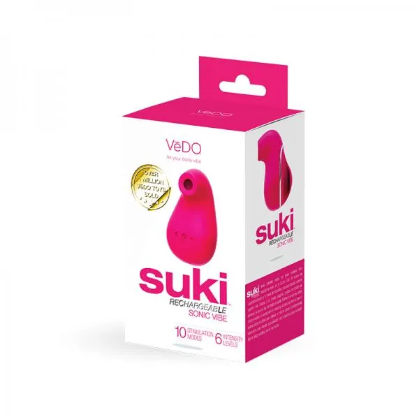 Savvy Co Vibrators Suki Rechargeable Sonic Vibe Foxy Pink